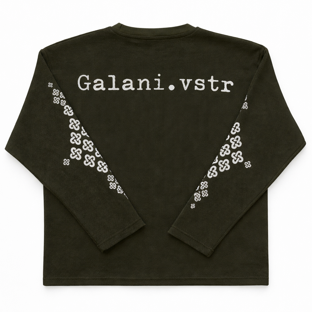 GREEN WAFFLE LONG SLEEVE