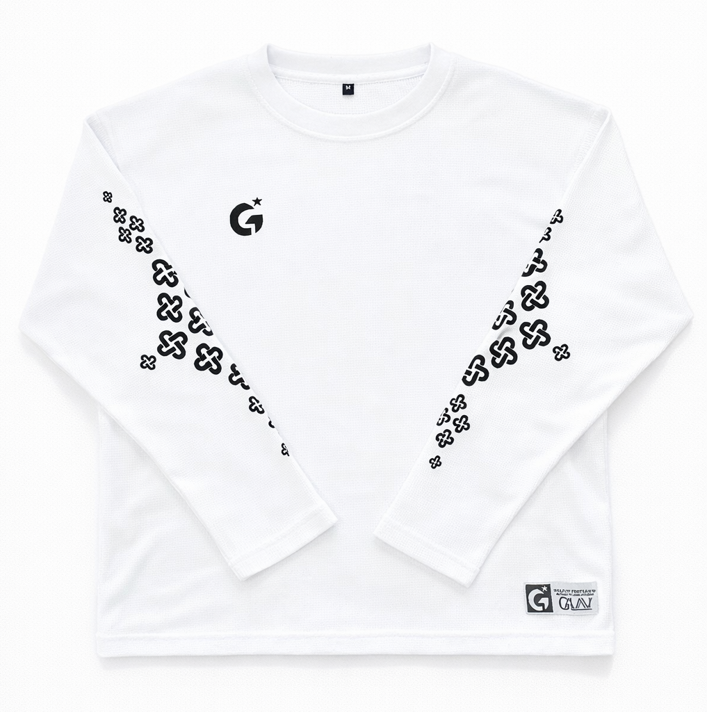 WHITE WAFFLE LONG SLEEVE