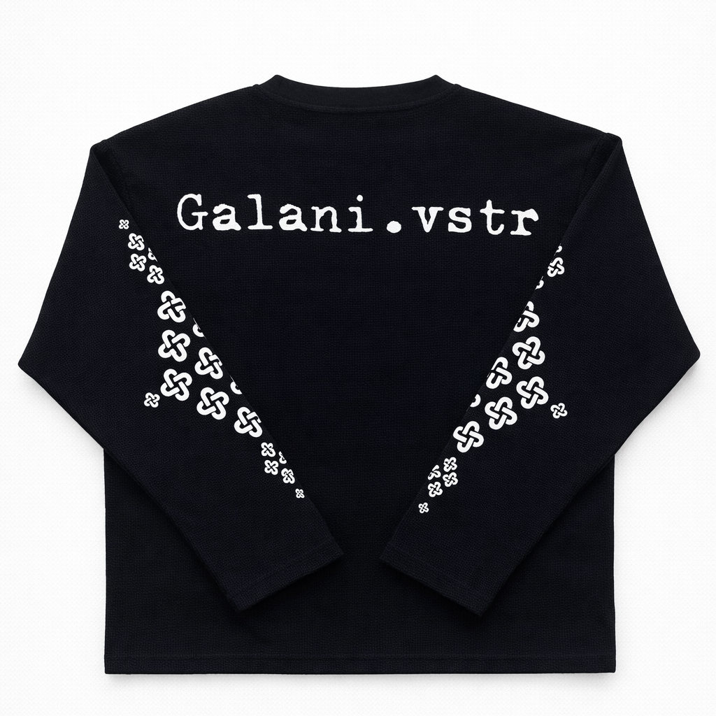 BLACK WAFFLE LONG SLEEVE